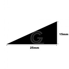 EPDM rubber triangle cord / wedge profile | 15 x 25 mm | per meter